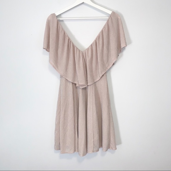 Show Me Your MuMu Daphne pink sparkle ruffle mini dress small - Picture 6 of 7